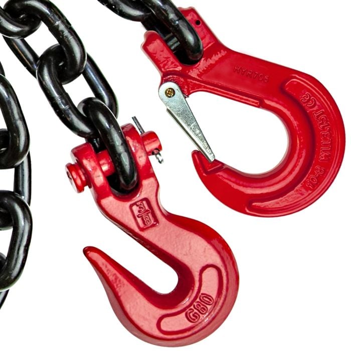 3/8 x 20-7100 lbs CBM Scaffold Grade 80 Black Binder/Safety Chain Grab Hooks 
