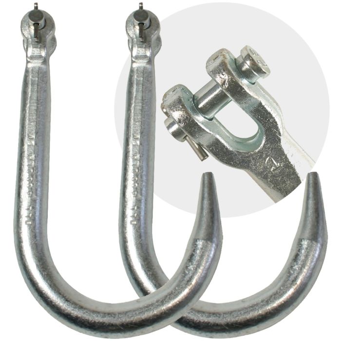AXLE STRAPS CLEVIS TOW 8 INCH J HOOK WITH LINK CAR 