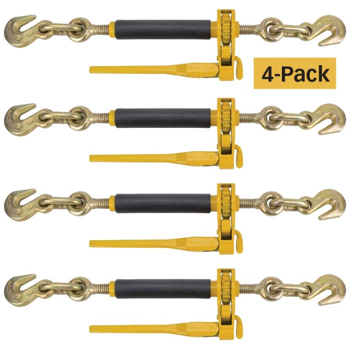 Strong 6600 LB WLL! 5/16 X 3/8 B A Products 11-LLB-3-x4 G70 LEVER CHAIN LOAD BINDER with GRAB HOOKS 4-pack