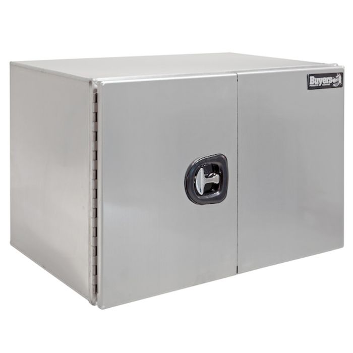 24 X 24 X 60 Inch Smooth Aluminum Tool Box With Lock Rod Latches & Double  Doors