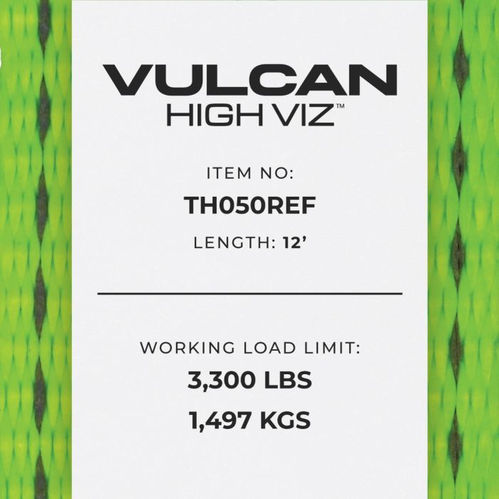 2 x 12 - Pack of 4 4332991008 Vulcan Brands HI-VIZ Exotic Car Tie-Down Kit w/Snap Hooks