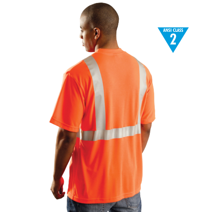 Safety 2 Shirt T Orange Wicking Truck Class | n ANSI