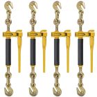 Peerless Ratchet Style Folding Handle Load Binder With 2 Grab Hooks - 12,000 lbs. Safe Working Load (For 1/2" Grade 70, 3/8'' Grade 80, 3/8'' Grade 100, or 1/2" Grade 80 Chain - Pack of 4)