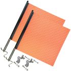 VULCAN Heavy Duty Spring Warning Flag Kit with Universal Mounting Bracket - Mesh Construction - 18 Inch, 2 Pack