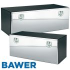 Bawer Black Truck Tool Box with Stainless Steel Door