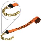 VULCAN Winch Strap with Chain Tail - 2 Inch - PROSeries - 3,300 Pound Safe Working Load