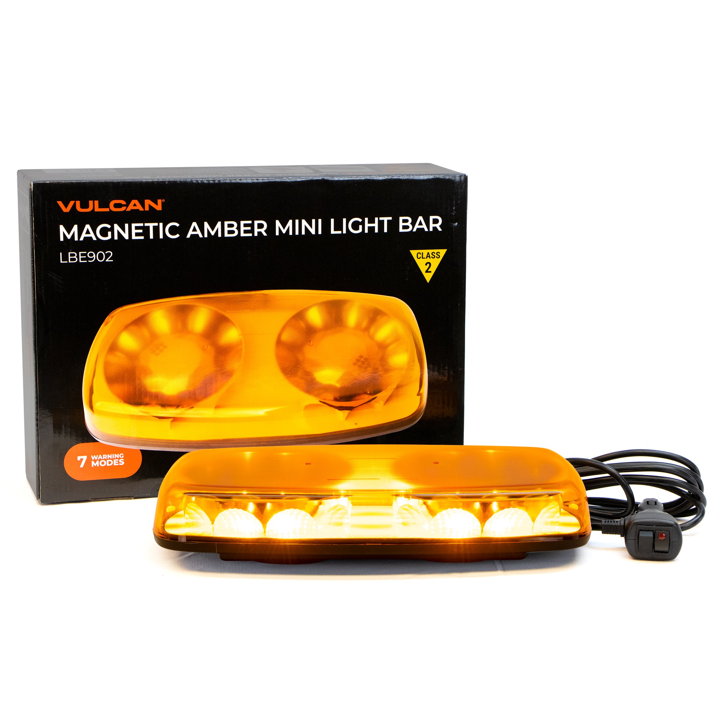 Mini Emergency 12 LED Light Bar - Magnetic Surface Mount - 12V Plug - Amber