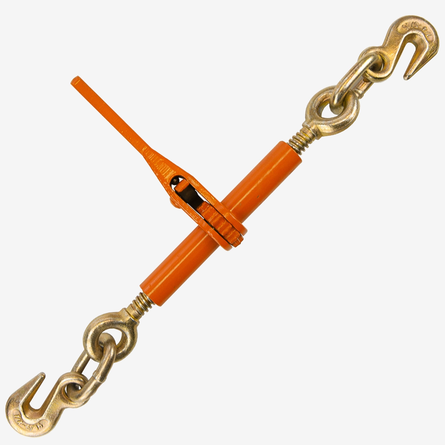 Chain Binders for Flatbed Truck Trailer Heavy Duty Specialty Pro Ratchet Load Chain Binder w/ Grab Hook & Slip Hook 12,000 Lbs Load Limit 1/2 Grab Hook on One Side & 1/2 Slip Hook on Other