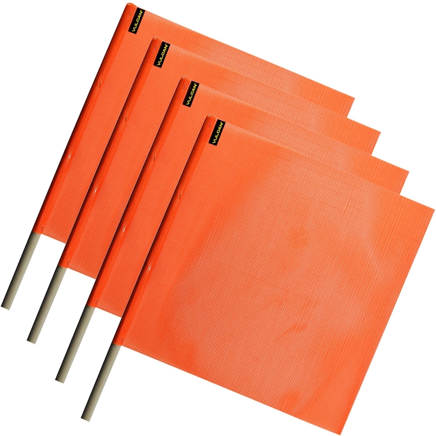 2 Safety Flags SF18 TR 18" Vinyl Red Orange Caution Traffic Crossing No Dowel for sale online 