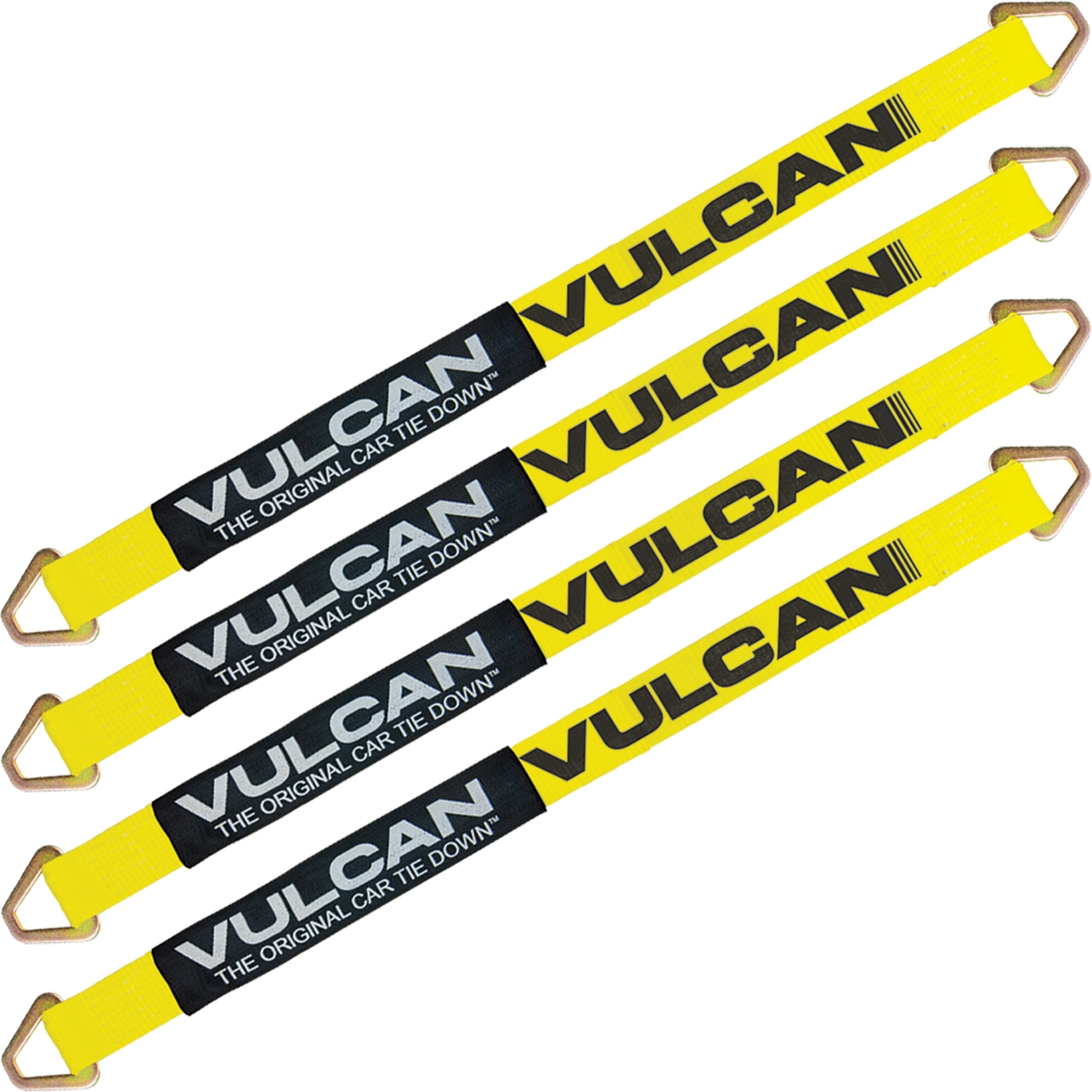 3,300 lbs- 4 Pack 2 x 22 VULCAN ProSeries 1-Ply Flexible Auto Tie Down Axle Strap w/Wear Pad Safe Working Load 