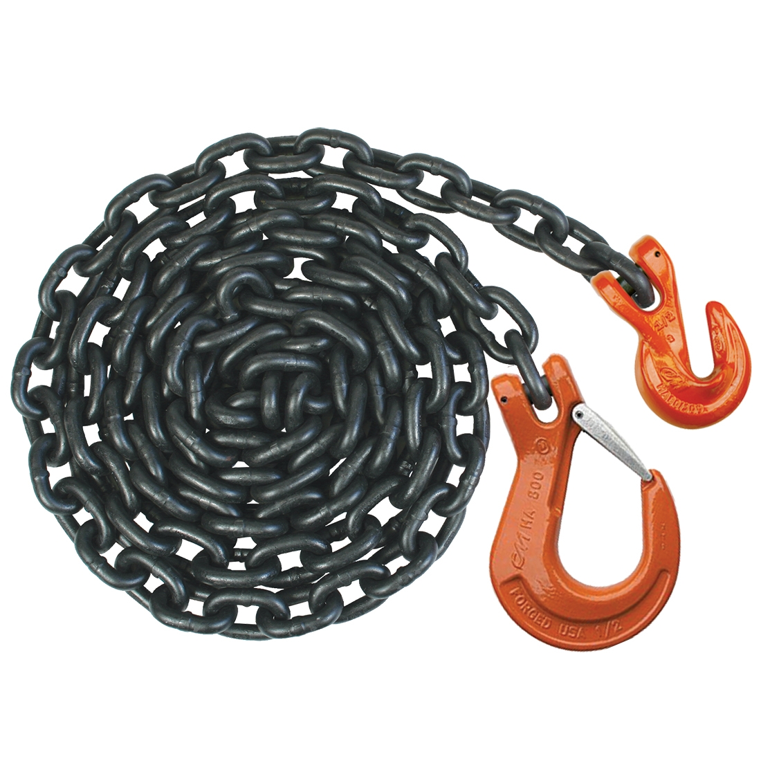 3/8"x26' Tow Chain Tie Down Binder Chain G70 with Safety Grab Hooks Trailer 